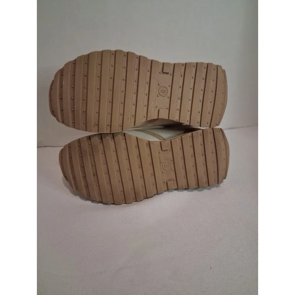 Steve Madden Carmen Neutral Platform Sneakers Tan Cream 8M